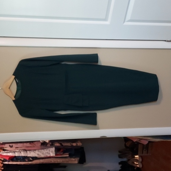 NWT Shein Fold Over Pleated Waist Fitted Bodycon Dress M - Picture 2 of 9